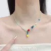 Collar de Patito Amarillo Pequeño Hecho a Mano con Cuentas Estilo Coreano, Cadena para Clavícula de Moda Fresca y Dulce para Primavera y Verano, Cadena de Cuello Simple y Versátil