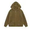 Suéter tejido con capucha de orejas de diablo estilo casual streetwear subcultura Magic Bear, cárdigan de corte relajado