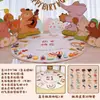 Decoración de Escenario para Celebración del Primer Cumpleaños y los Cien Días de Bebé Temática del Bosque, Accesorios y Suministros, Ambiente, Tablero Kt, Globos, Fondo de Pared para Fotos, Gato