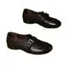 Zapatos planos de cuero suave de moda para mujer, colección 2026, punta redonda, tacón grueso, nuevo estilo de otoño, inspiración británica, versátiles para el trabajo y el uso diario, zapatos pequeños de cuero para mujer