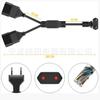 Cable de Extensión de Dos Clavijas Estándar Europeo, Cable de Alimentación Europeo Macho a Hembra Uno a Dos, Cable de Extensión Estándar Europeo Uno a Dos