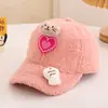 Chapéu infantil outono e inverno bebê quente gorro de lã de cordeiro coreano super fofo fofo três dimensional desenho animado boné de beisebol