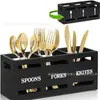Caja de Almacenamiento de Madera para Cajones de Cocina, Organizador de Palillos y Cucharas para Mesa de Comedor, Estante de Almacenamiento para Cuchillos y Tenedores, Caja de Almacenamiento