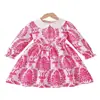 Vestido Casual Clásico Floral Patchwork con Cuello Redondo y Volantes para Niñas, Suministro Directo del Fabricante, en Stock