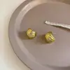 Pendientes de Nuevo Estilo 2024 Pendientes Dorados Curvos Plegados Avanzados Pendientes de Lujo Ligero Mujer Diseño de Nicho Otoño e Invierno Mujer