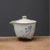 Bule Ru Kiln Retrô Porcelana Ru Conjunto de Chá Kung Fu Bule de Mão Simples Bule Doméstico Portátil Bule Individual Pode ser Usado como LOGO