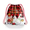 Mochila Saco com Cordão de Natal Papai Noel Boneco de Neve Bolsa de Armazenamento Portátil Poliéster Bolsa com Cordão Portátil Bolso com Cordão