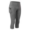 Calça de Yoga Feminina com Bolso Fitness Corrida Esportes Stretch Secagem Rápida Cintura Alta Levanta Bumbum Justa Curta 92303
