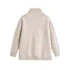 Nueva colección otoño/invierno 2025: Suéter tejido casual retro americano, de corte relajado y cuello en V, prenda exterior de color liso para hombre