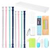 Set de popotes de silicona plegables, popote no de vidrio, para niños anti-quemaduras, popote recto, caja de almacenamiento de viaje, venta al por mayor