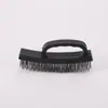 Escova de Limpeza Multifuncional com Cabo Curvo Antiderrapante, Arame de Aço Inoxidável para Remoção de Ferrugem e Manchas, Escova Manual para Remoção de Óleo