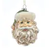 Pingente de Cabeça de Papai Noel em Vitral Ornamento de Natal de Vidro Decoração para Pendurar na Janela de Feriado Artesanato em Vidro
