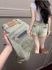 Shorts Jeans Brancos Estilo Americano Spicy Girl Plus Size para Mulheres, Cintura Alta, Elásticos, Modeladores, Justos ao Quadril, Linha A, Hot Pants Ultracurtos
