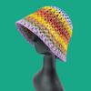 Sombrero de Pescador de Paja Arcoíris de Celebridad de Internet Sombrero de Paja de Moda de Verano Elegante Sombrero de Cubo Plegable Viaje Protección Solar Sombrero de Sol