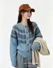 Nova coleção outono e inverno: casaco solto de estilo artístico e retrô, macio e confortável, cardigã suéter versátil, cardigã de tricô Fair Isle para mulheres