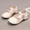 Sapatos de Couro de Princesa Infantis da Moda 2026 Novo Estilo Meninas Lolita Salto Alto Doces Sapatos de Performance