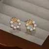 Pendientes de Perla Franceses Retro con Aguja de Plata S925 para Mujer Diseño de Nicho Pendientes de Rosa de Alta Gama Pendientes Exquisitos