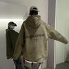 Sudadera con capucha rígida de peso pesado para hombre, marca de moda, sudadera con capucha elegante de gamuza, chaleco de otoño e invierno para pareja, chaqueta retro holgada