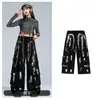 Disfraz de Danza Jazz para Año Nuevo Hip-Hop Holgado Ropa de Performance de Street Dance para Niñas Pantalones de Street Dance con Graffiti Hip Hop para Niños