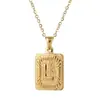 Colar com Pingente de Letra em Aço Inoxidável Europeu e Americano Transfronteiriço Ouro 18K Não Desbota Feminino Longo Acessível Luxo Joias de Alto Padrão