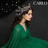 Peineta para el cabello de novia de cristal hecha a mano con joyería transfronteriza, nuevo tocado de boda europeo y americano, peineta de flores con diamantes de imitación de aleación