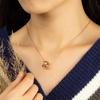 Collar de Anillo de Micro Diamantes de Lujo Accesible con Diseño de Nicho Elevado Cadena de Clavícula de Oro Rosa de Alta Gama para Mujeres