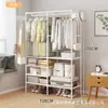 Estante de Ropa de Ensamblaje Sencillo para Dormitorio del Hogar Colgar Ropa Gabinete de Almacenamiento Multicapa Estante Ahorrador de Espacio para Habitación de Estudiantes en Renta