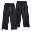 Calças largas de trabalho para casal para primavera e outono, calças impermeáveis retas para atividades ao ar livre, calças casuais largas unisex com múltiplos bolsos