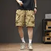 Pantalones Cortos de Trabajo de Seda Helada Estilo Americano de Secado Rápido para Hombre, Verano 2026 Delgados Sueltos Rectos de Pierna Ancha Casual de Cinco Puntos para Hombre