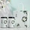 Latas Universais de Chá, Latas de Papel, Latas Vazias, Chá Preto, Chá Verde, Meio Gato, Latas Redondas Grandes Seladas de 0,5kg, Conjunto de Caixa de Presente Embalada
