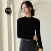 Camiseta Base Lyocell com Gola Meia-Alta para Mulheres, Camisa de Outono Espessa em Lã Fleece, Top Camiseta Manga Longa Antibacteriano Classe A Meiyabi