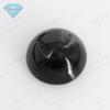 Huagang Pedra Preciosa Redonda Base Plana Vidro Preto Liso Pedra Nua Gema Artificial Pedra Suplementar para Relógio Diamante Atacado