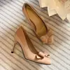 Nuevos Zapatos Profesionales 2025 con Punta Redonda, Tacones de Aguja y Moños, Zapatos de Tacón Alto Diarios y Faldas para Hacerte Más Alta en Primavera y Otoño para Personas Bajas