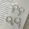 Onihan Plata Esterlina S925 Moda Coreana Cadena Geométrica Hebilla de Oreja Aretes de Oreja para Mujer Diseño Nicho
