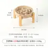 Tazón de patrón de mármol para comer lento con soporte de bambú, tazón de cerámica para mascotas, tazón anti-asfixia para gatos de alimentación lenta, tazón para perros, tazón de comida anti-derrames