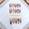 Unhas Vestíveis Feitas à Mão Daiyueda Outono e Inverno Nova Estampa de Leopardo Francesa Estampa de Leopardo Pintada à Mão Patch de Manicure Olho de Gato Elegante