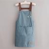 Delantal de cocina nuevo impermeable y a prueba de aceite uniforme de trabajo catering para mujer estilo coreano peto delgado para hombre con logo estampado