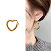 Pendientes de moda geométricos de amor estilo ins europeo y americano color de retención por electrólisis pendientes de oro de 18k y cobre pendientes de nicho de alta gama
