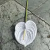 Anturio Artificial Rosa y Blanco Tacto Realista 3D Boda Flores Artificiales Decoración Suave Hogar Flores Falsas Mayoreo