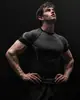 Roupa Fitness Masculina 2025 Manga Curta Esportiva Fitness Body de Secagem Rápida