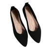 Zapatos Planos de Punta Fina y Boca Baja para Mujer Verano 2025 Zapatos de Mujer Primavera Europeos y Americanos Transpirables Zapatos Planos Talla Grande para Mujer Gorro de Punto