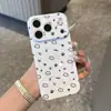 Funda de teléfono de gato con puntos de tinta de pantalla completa adecuada para Apple 17 Pro Max, linda estilo película para niñas, Xiaomi 17, Huawei, Vivo