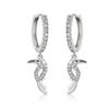 RAKOL Aretes de Moda Populares con Diseño de Nicho Europeo y Americano, Aretes Estrella Luna, Aretes Geométricos Transfronterizos de Zirconia