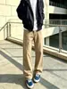 Jeans Khaki Micro-bota para Hombre, Primavera/Otoño, Estilo Americano, Holgados, Retro, Caída Suelta, Casual, Deportivos, Pierna Recta, Pantalones Largos