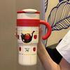 Taza Termo Personalizada Mickey Oso Fresa Gran Capacidad Taza de Agua con Popote para Niñas Taza de Hielo Linda Acero Inoxidable 316