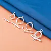 Hebilla Redonda Ot de Plata de Ley S925 Hebilla de Collar de Perlas Hebilla de Conexión para Pulsera DIY Hecha a Mano Hebilla de Joyería Hebilla de Acabado