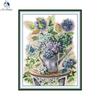 Nkf 2025 Novo Kit de Bordado Cruzado de Hortênsia e Borboleta para Pintura Decorativa de Sala de Estar DIY Venda por Atacado