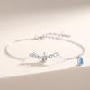 Pulsera Lágrimas de Elfo para Mujer Plata Esterlina Nicho Coreano Lujo Ligero Juego Completo Gota Zirconio Azul Pulsera Transfronteriza de Amazon