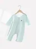 Mameluco de Verano 7A de Manga Larga tipo Seda para Niños y Niñas, Ropa con Aire Acondicionado, Pelele Sin Costuras de Manga 7/8 para Recién Nacidos