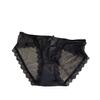 Ropa interior francesa retro de satén blanco para mujer, bragas de malla sexy de encaje puro, cintura media baja y fina